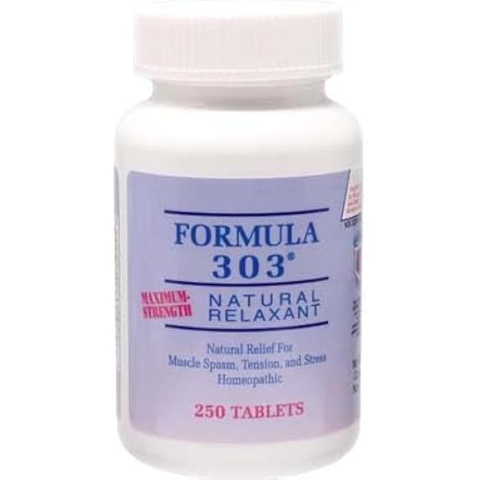 Dee Cee Laboratories Dee Cee Labs Formula 303 Maximum Strength All-Natural Relaxant Tablets, 250 Tablets; All-Natural Relaxant containing Magnesium for Sore Muscles, Passion Flower, and Valerian Root - Image 1