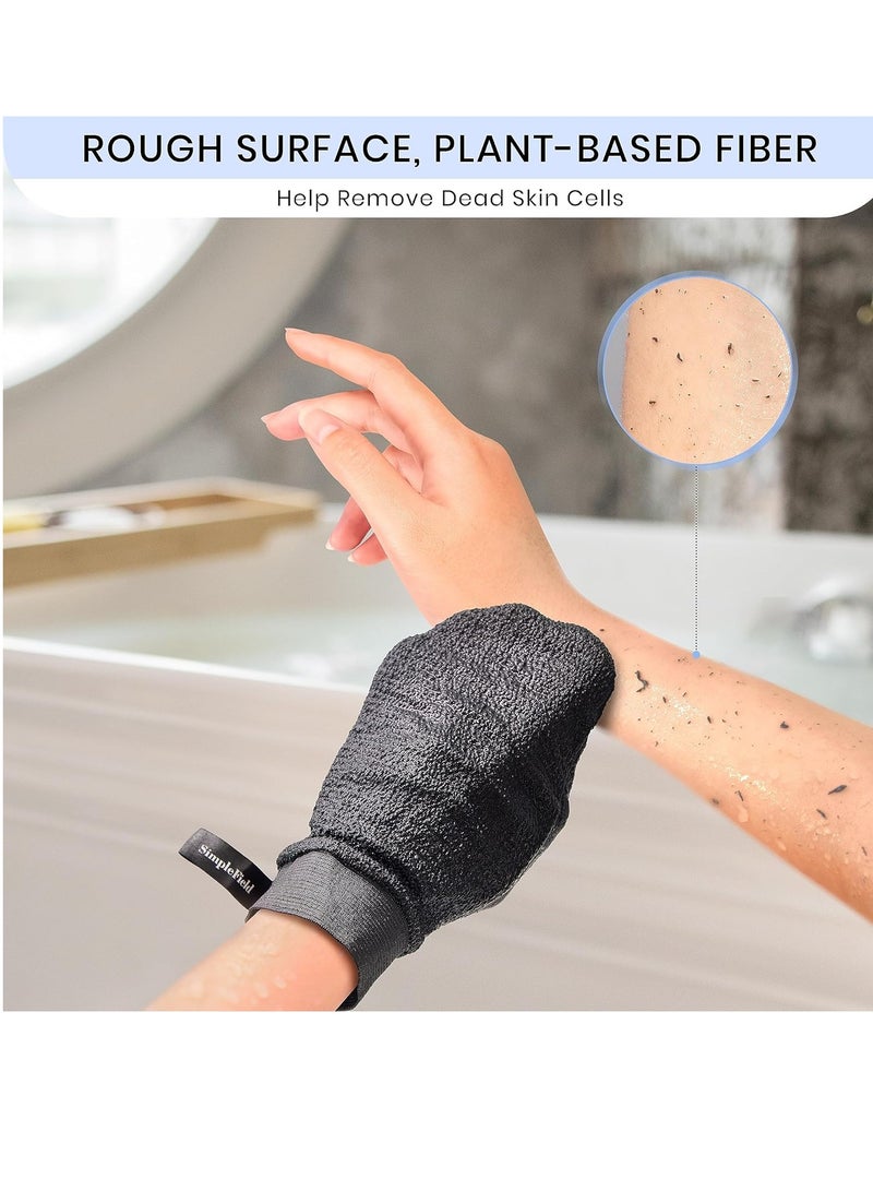 SimpleField Korean Exfoliating Mitt for Remove Dead Skin. 2 Pack 100% Viscose Kessa Deep Exfoliating Gloves for Body Scrub, Keratosis Pilaris and Self Tanning. Easily Smooth Skin Surface. - Image 2
