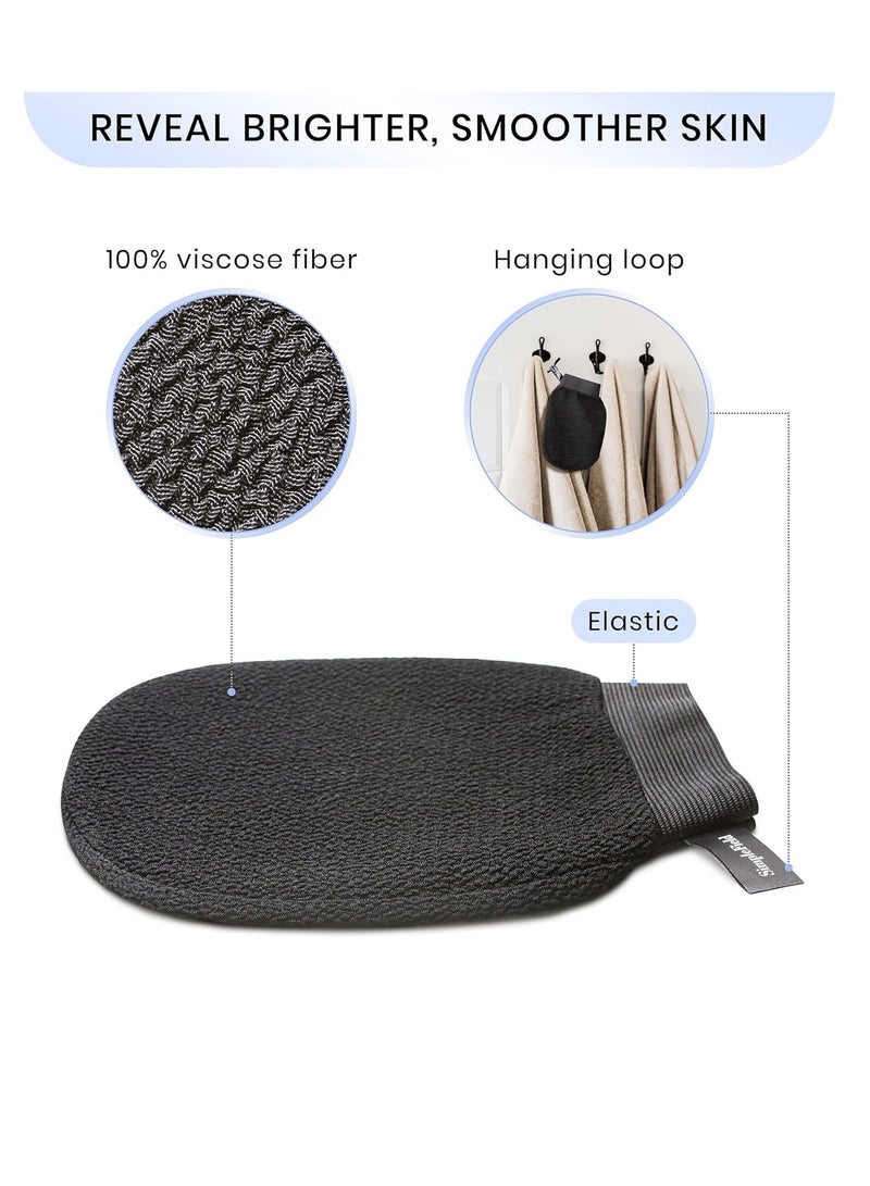 SimpleField Korean Exfoliating Mitt for Remove Dead Skin. 2 Pack 100% Viscose Kessa Deep Exfoliating Gloves for Body Scrub, Keratosis Pilaris and Self Tanning. Easily Smooth Skin Surface. - Image 3