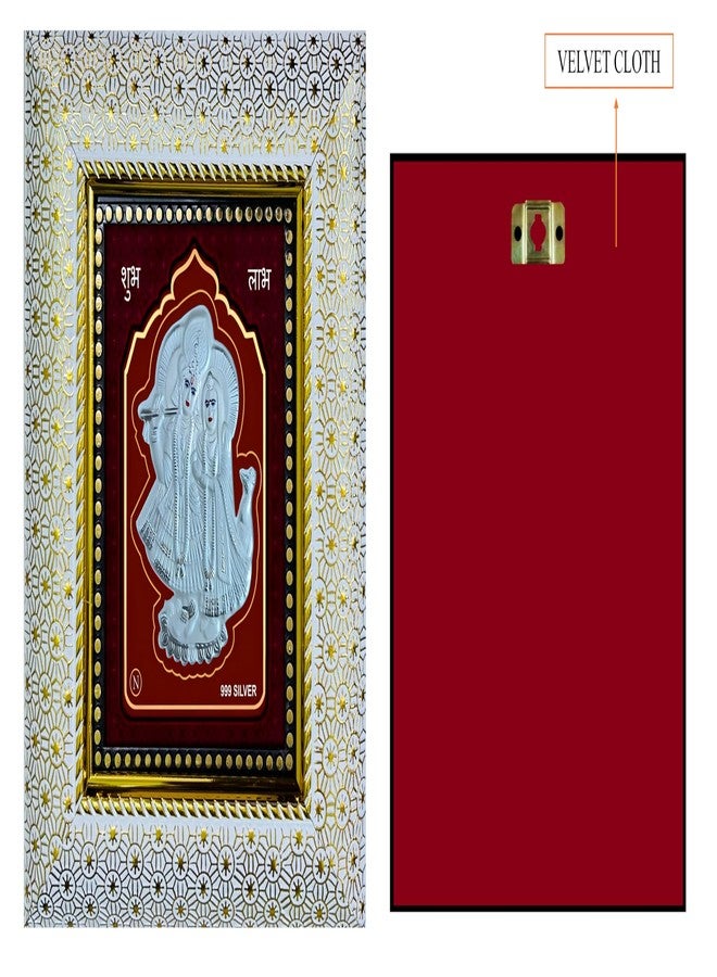 ARTSMINE – 999 Silver Radha Krishna Wall Mount Rectangular Frame – Pure Silver Sheet with Purity Certificate | Pooja Room, Home & Office Décor | Wedding, Anniversary & Corporate Gift | Handcrafted Wall Art – 1 Unit (21 × 19 CM / 8.25 × 7.5 Inch) - Image 5