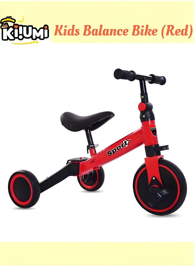 KIIUMI Kids Balance Bike Tricycles, Toddlers Trike with Adjustable Seat, Red - Image 1