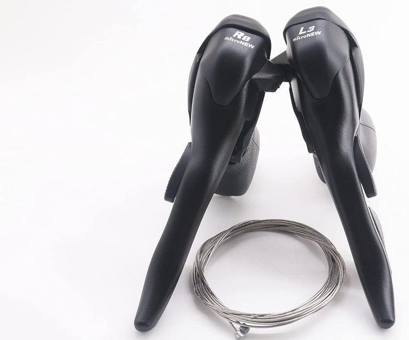 Micronew Shifter Dual Control Levers SB-R483 3 x 8 Speed Trip Shifters Road Bicycle Derailleur Compatible for Shimano STI Lever Set - Image 2