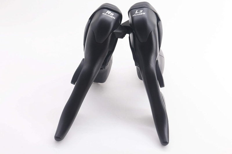 Micronew Shifter Dual Control Levers SB-R483 3 x 8 Speed Trip Shifters Road Bicycle Derailleur Compatible for Shimano STI Lever Set - Image 1