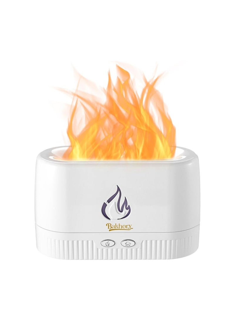 راكسوم موزع هواء لهب، مرطب، ناشر رائحة محمول بدون ضوضاء مع أضواء متعددة الألوان بدون ماء حماية تلقائية، موزع روائح الزيوت العطرية للمنزل والمكتب - Image 1