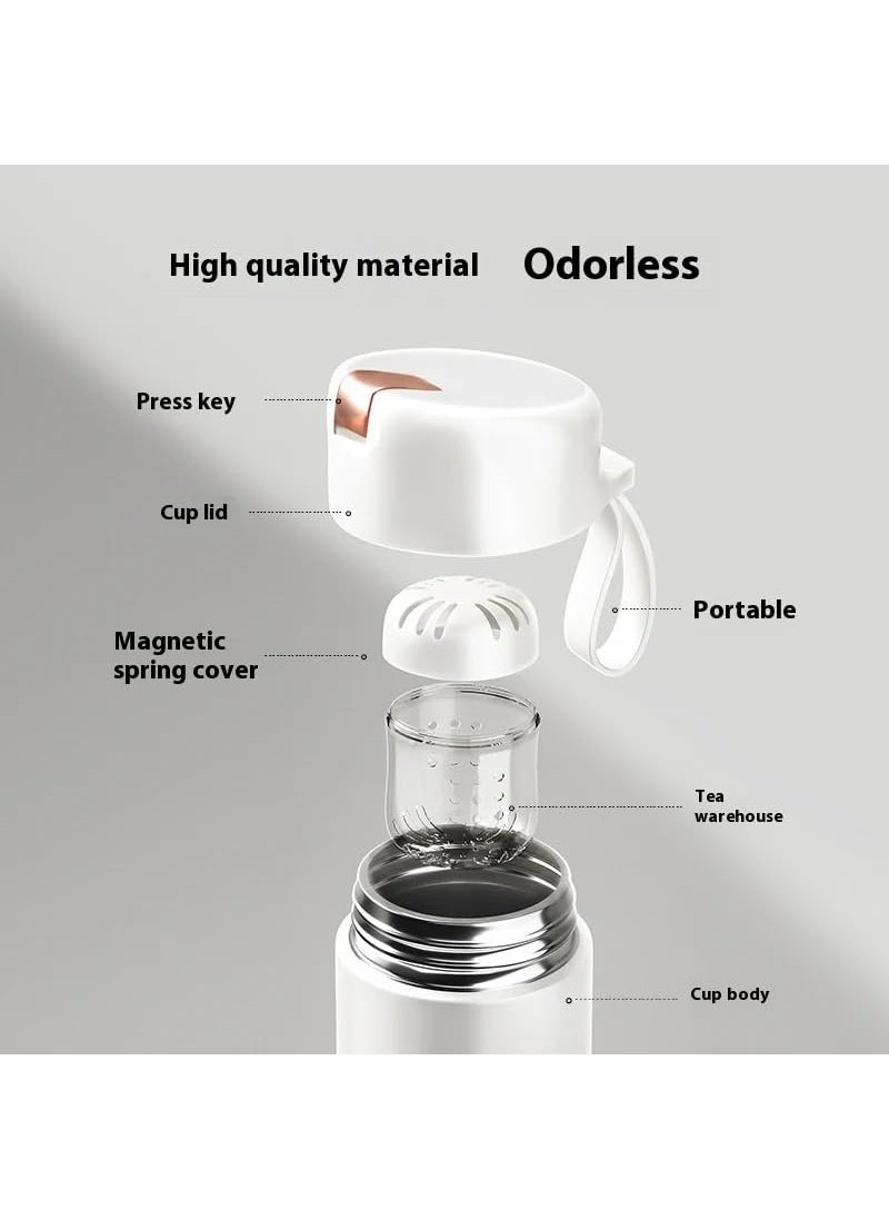 daiDokoro daiDokoro 420ML Magnetic Tea Capsule Infuser Tumbler DoubleWall Insulated Stainless Steel Tea Thermos for Coffee FruitInfused Water Leakproof Travel Tea Mug with Infuser  - Image 3