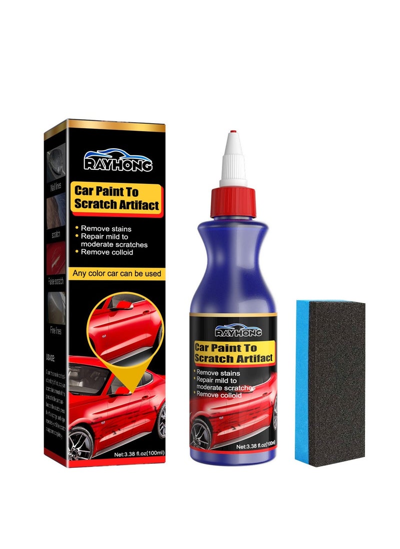 RAYHONG Car Scratch Repair Nano Spray, Car Scratch Removal Spray, Paint Restorer Spray, Scratch and Swirl Remover, Ceramic Coat Car Paint Sealant, Magic Scratch Remover for Cars, with Sponge (100ml) - Image 1