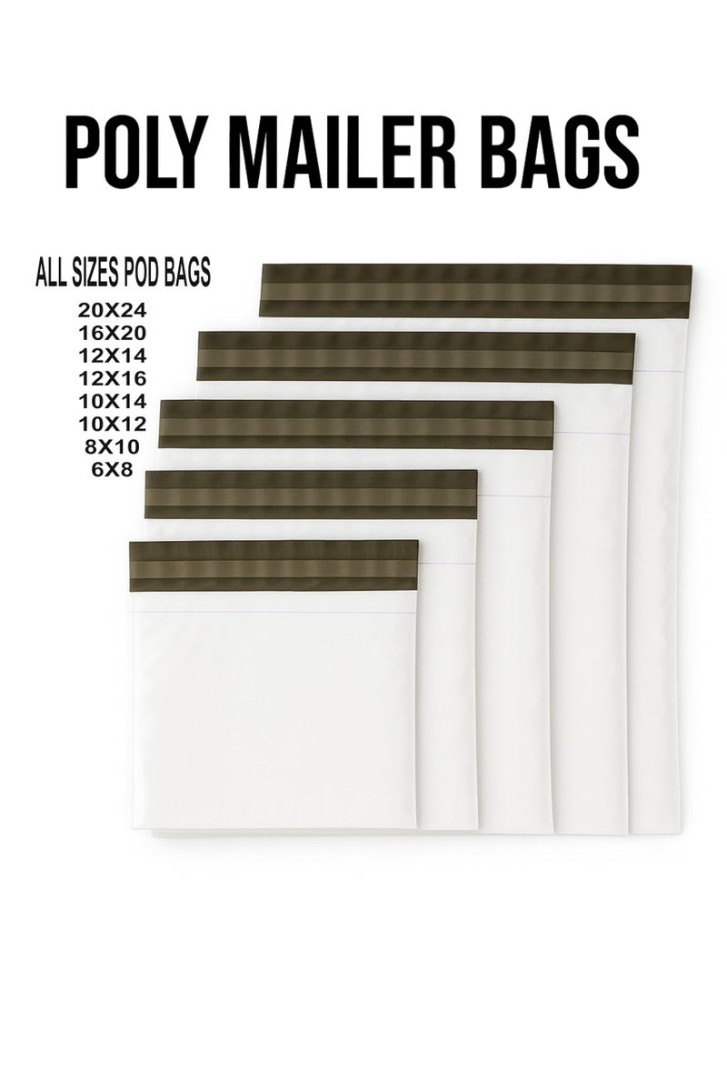 POWERLON Tamper Proof(Size-8x10) Plastic Courier Packing Bag with Pod - 55 Microns Ecommerce Packaging, Envelopes, Pouches & Covers, White and Black, Pack of 100 Pcs - Image 4