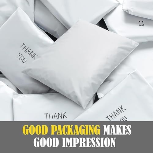 POWERLON Tamper Proof(Size-8x10) Plastic Courier Packing Bag with Pod - 55 Microns Ecommerce Packaging, Envelopes, Pouches & Covers, White and Black, Pack of 100 Pcs - Image 3