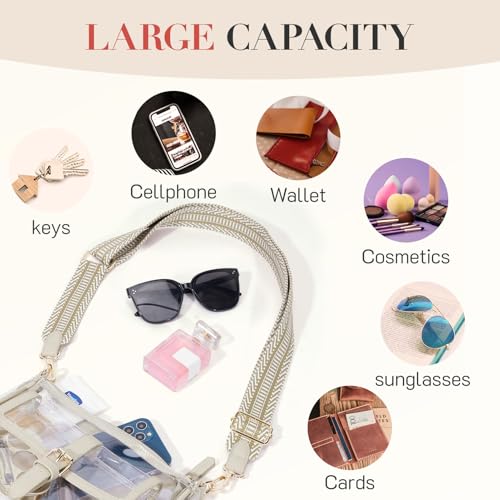 Missnine Clear Bag Stadium Approved PVC Crossbody Purse for Women Transparent Shoulder Bag with Guitar Strap for Concert Sports - Image 2