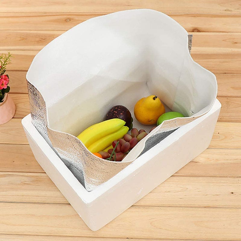 Smilco حقائب عزل قابلة لإعادة الاستخدام من سميلكو بطانة صناديق حرارية 13 × 8.5 × 12 بطانات صناديق معدنية 6 قطع لصندوق الغداء حقيبة تسوق عزل بطانة مقاومة للماء حزمة عزل - Image 4