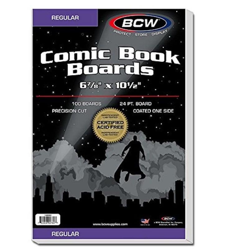 BCW Regular Comic Backing Boards  100 Count Each  AcidFree Storage Solution for Comic Collectors  Protection and Display for Comic Books