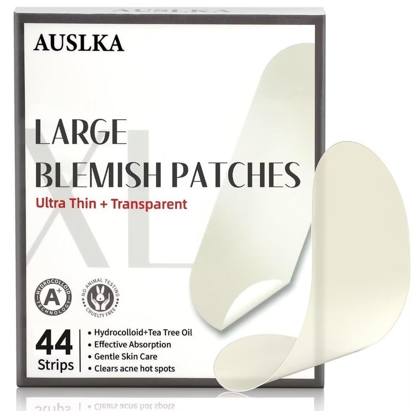 AUSLKA Blemishes Patches - 44 Strips, Hydrocolloid Dots - Large Blemishes Patch - Blemishes Stickers - Zit Breakouts - Suitable for Larger Area Outbreaks - Image 1