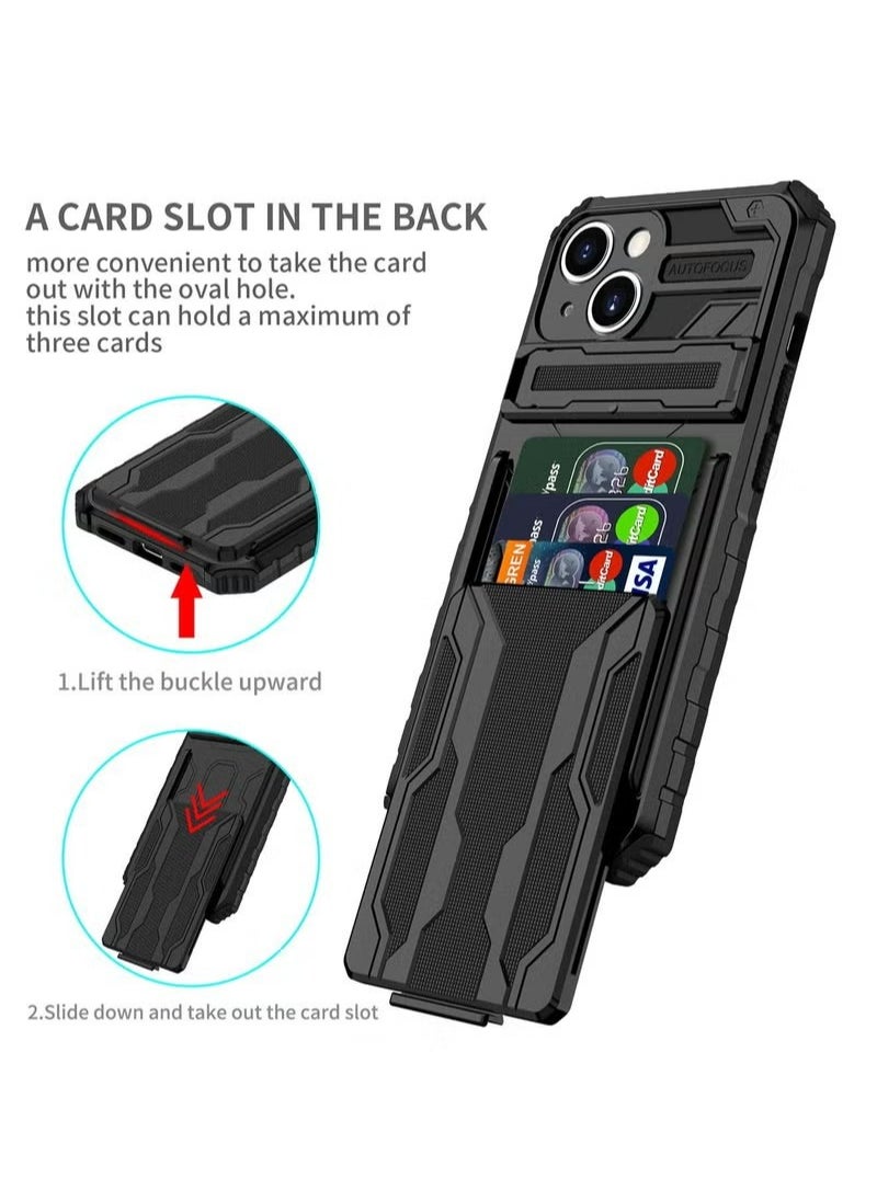X-level iPhone 14 Plus Case Cover with wallet Slider Credit Card holder Slot [3-4 cards] Kickstand and Cmaera Len Protector Anti-scratch Anti-fingerprint Full Body Back Cover Phone Accessories  - Image 3