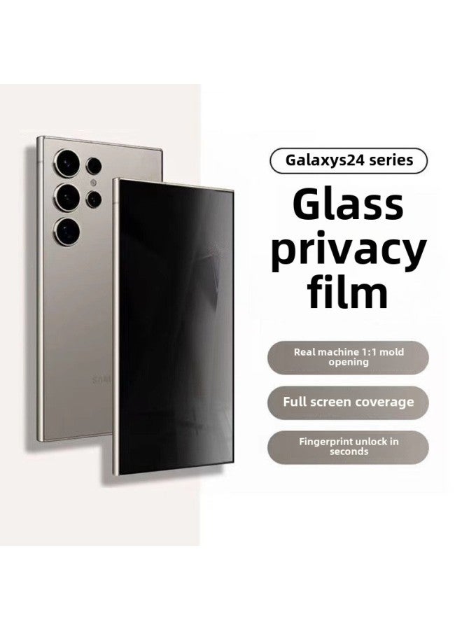 For Samsung S25 Tempered Film S25ultra Ultrasonic 0.18mm Frosted Anti-peep Unlock Film S24 Mobile Phone Film-Color:0.18mm Black Edge With Plate Anti-peep Unlocking-Dimensions:Sam  S24  - Image 2