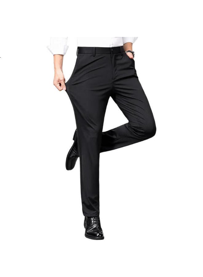 ROMON Men'S Summer Cool Business Casual Pants With Mulberry Silk Navy Blue 34 - Image 1