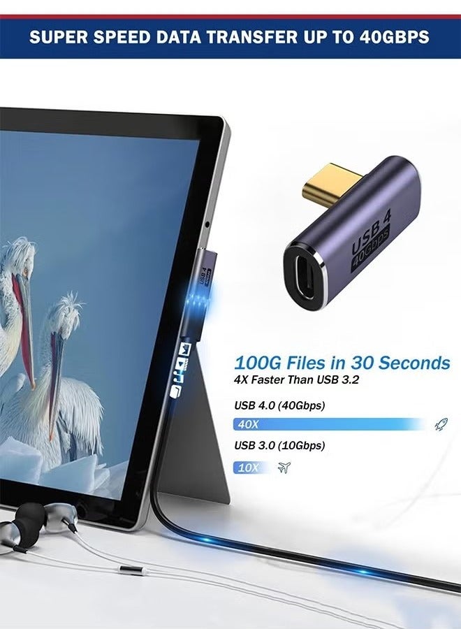 90 درجة زاوية قائمة USB C ذكر إلى USB C أنثى محول ، موسع محول USB من النوع C لأعلى ولأسفل ل Steam Deck و ROG Ally و Switch و Notebook والكمبيوتر الشخصي والكمبيوتر اللوحي والهاتف والمزيد - Image 2