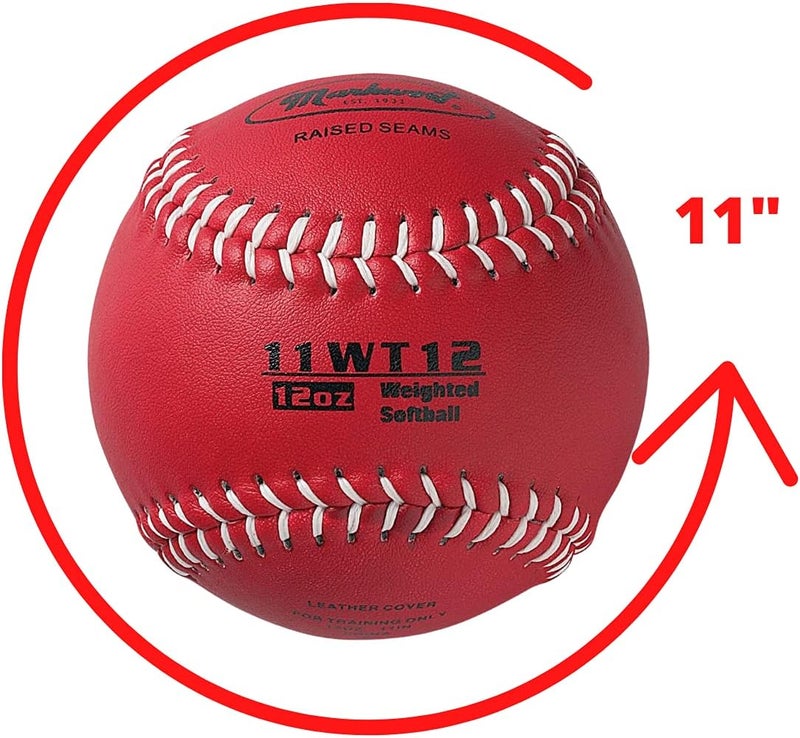 Markwort Color Coded Weighted 11-Inch Softball for Training and Practice - Image 2