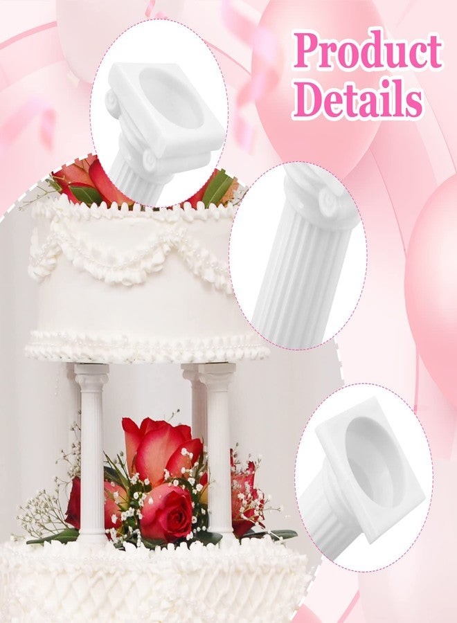 Hooshion 12 Pcs 3 Size Roman Column Cake Stand, Column Cake Tiered Stands Cake Pillars, Fondant Cakes Tier Separator Support Stand - Image 2