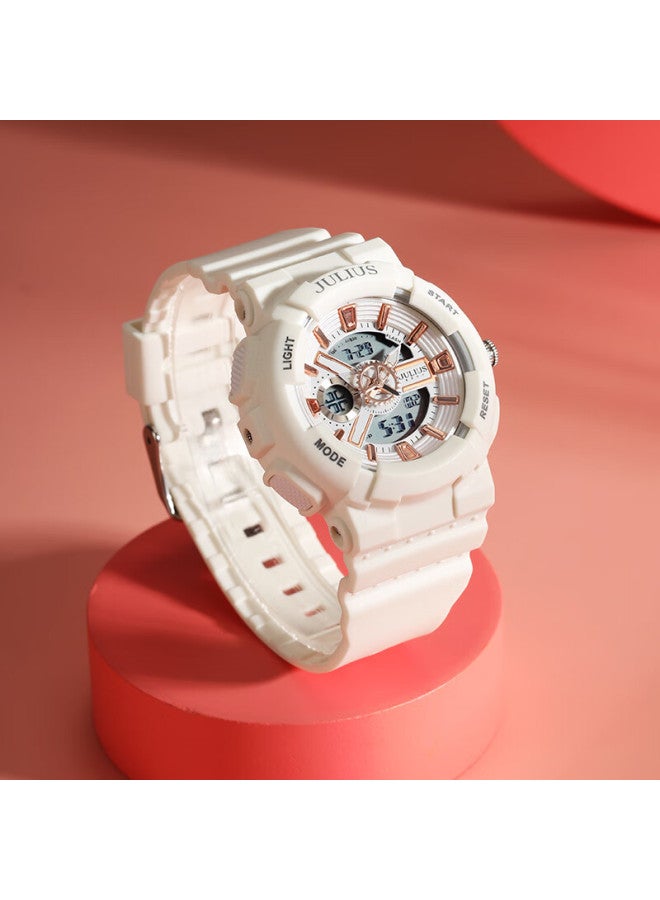 Julius Women's Watch, Instagram Style Unicorn Fashion Sports Student Luminous Uni Electronic Watch, White Ja-1276a - Image 1