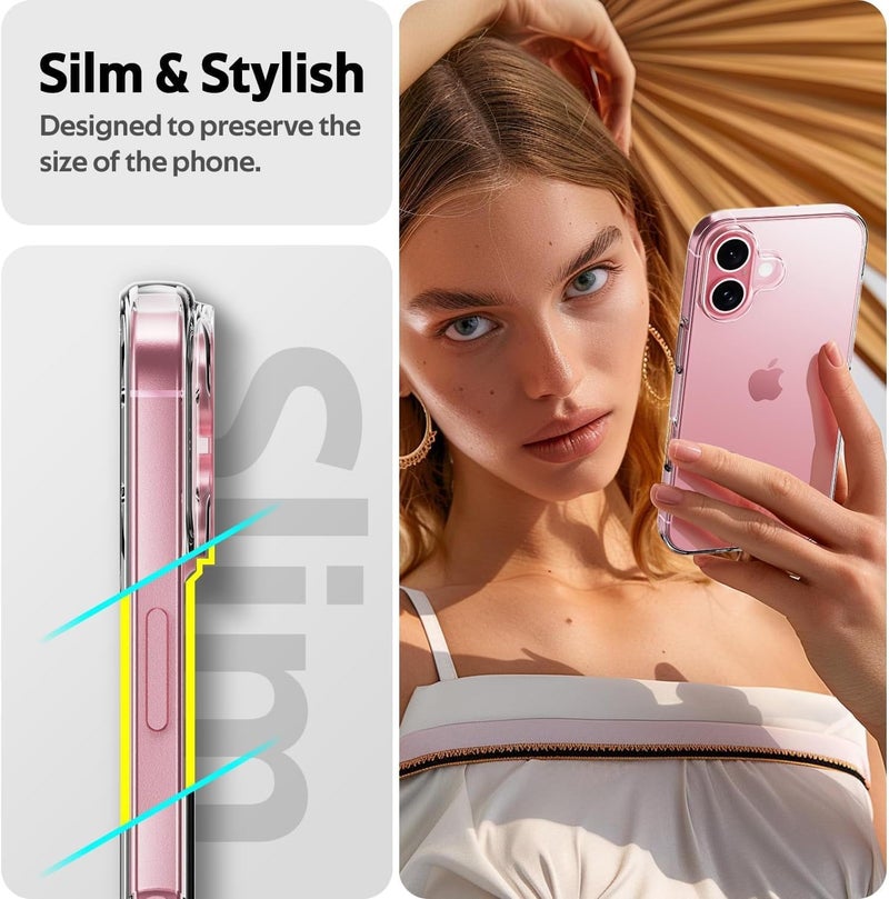 Crystal Clear Case, [Not Yellowing] [Camera Protection] [Military Grade Drop] Transparent Shockproof Protective Phone Case Soft Silicone Slim Cove (iPhone 16 plus) - Image 4