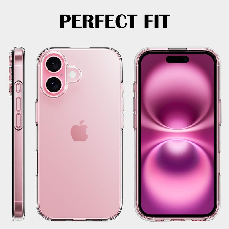 Crystal Clear Case, [Not Yellowing] [Camera Protection] [Military Grade Drop] Transparent Shockproof Protective Phone Case Soft Silicone Slim Cove (iPhone 16 plus) - Image 5