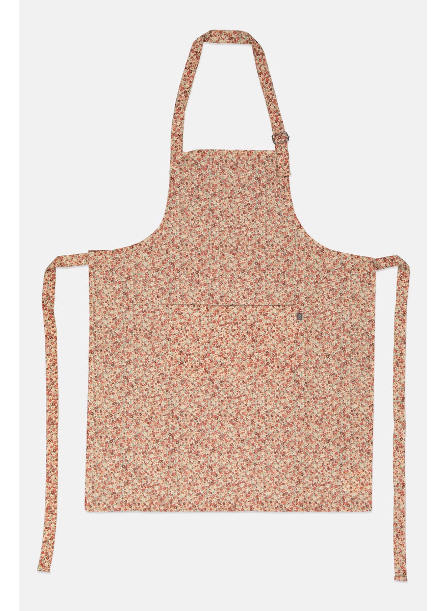 Muy Mucho - Adjustable Floral Apron 87 H x 69 L cm, Red Combo - Image 1