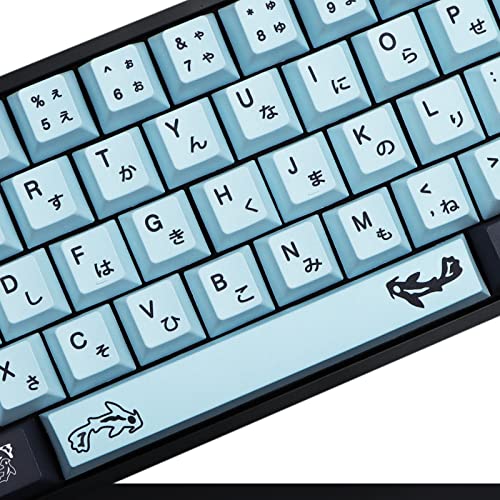 MOLGRIA MIZHU Keycaps, 136 Set PBT Cherry Profile Dye Sublimation Keycaps Sky Blue Japanese Font for Gateron Kailh Cherry MX 104/87/74/61 60 Keyboard - Image 3