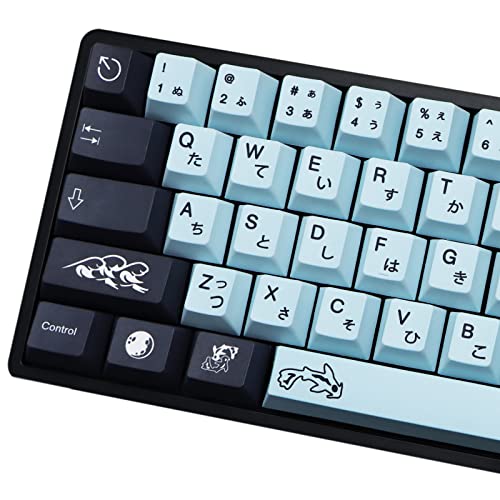 MOLGRIA MIZHU Keycaps, 136 Set PBT Cherry Profile Dye Sublimation Keycaps Sky Blue Japanese Font for Gateron Kailh Cherry MX 104/87/74/61 60 Keyboard - Image 1