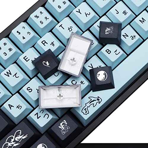 MOLGRIA MIZHU Keycaps, 136 Set PBT Cherry Profile Dye Sublimation Keycaps Sky Blue Japanese Font for Gateron Kailh Cherry MX 104/87/74/61 60 Keyboard - Image 5