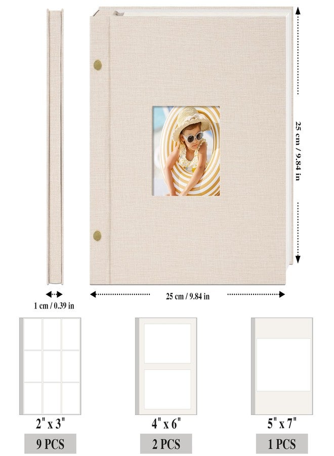 Remowith 10x10 Inch Linen Self Adhesive Photo Album with Window, 20 Pages Scrapbook for Wedding Memories & Family Keepsakes, Classic Beige, Fits 2x3 4x6 5x7 Photos - Image 3