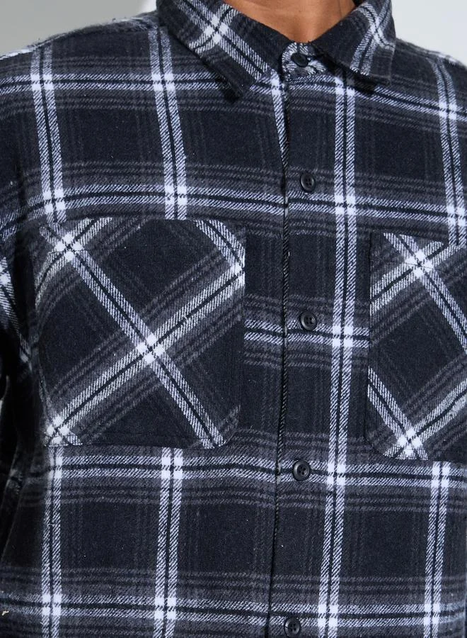 Styli  Multi-Color Checked Pocket Details Oversized Shacket for Men | Best Price UAE