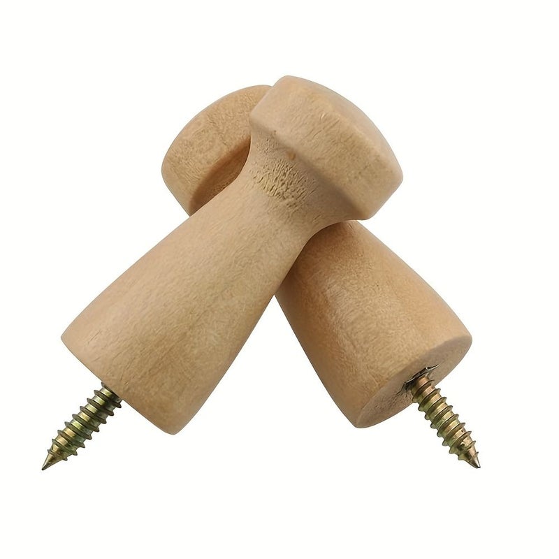 10Pcs Wooden Coat Hooks with M4 Screws for Hanging Clothes Hats Towels - Image 4