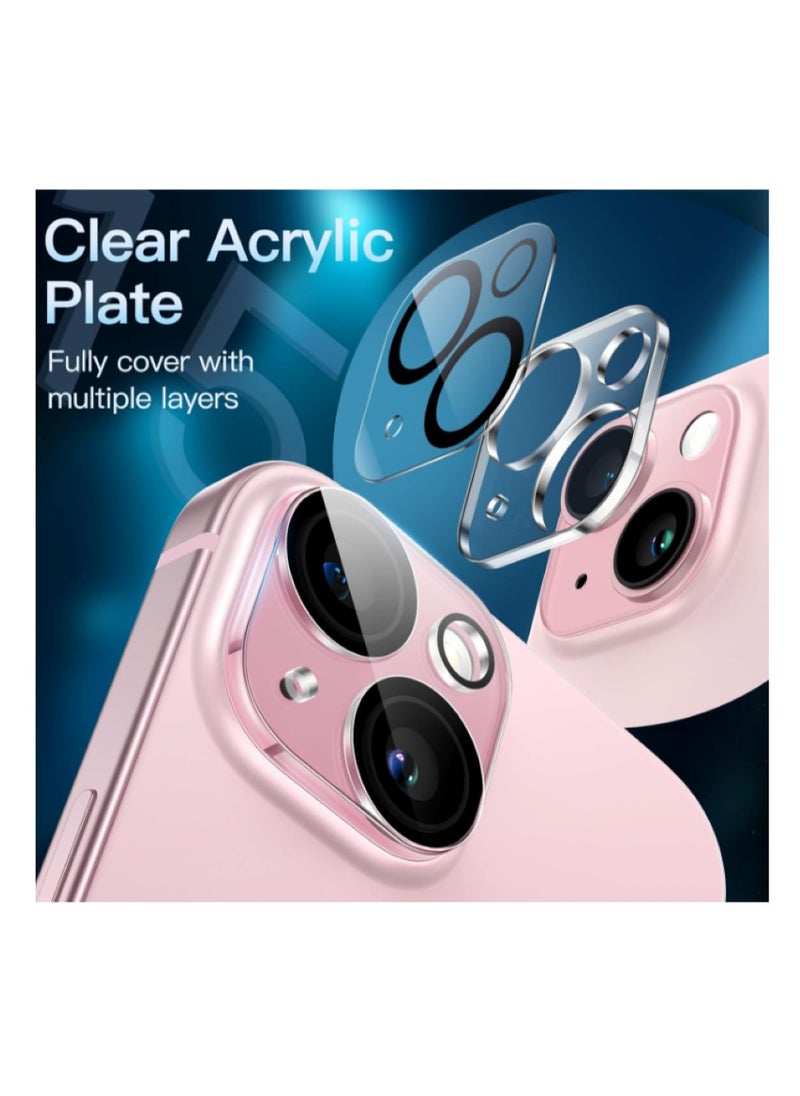 Generic - Camera lens for iPhone 15 6.1 inch and iPhone 15 Plus 6.7 inch, 9 hardness tempered protective glass, anti-scratch, suitable for case, does not affect movie shots, transparent HD - Image 1