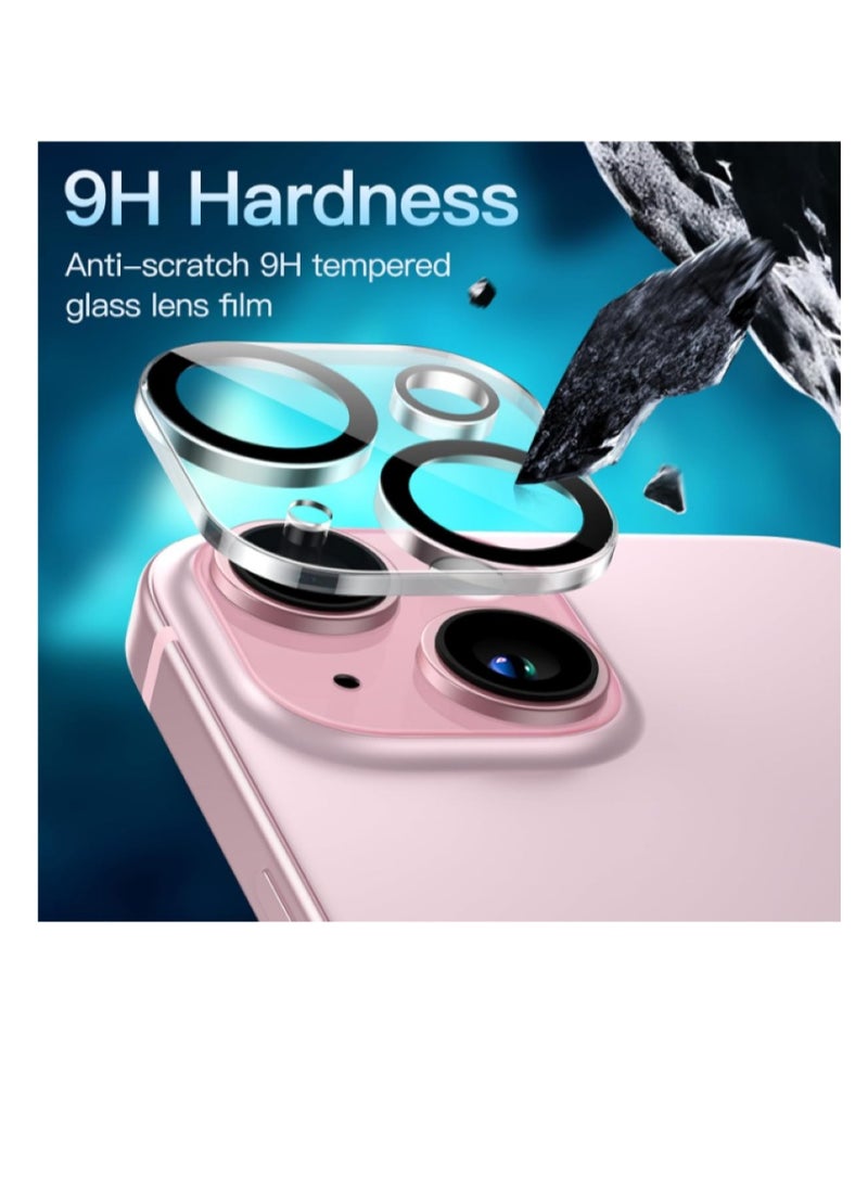 Generic - Camera lens for iPhone 15 6.1 inch and iPhone 15 Plus 6.7 inch, 9 hardness tempered protective glass, anti-scratch, suitable for case, does not affect movie shots, transparent HD - Image 1