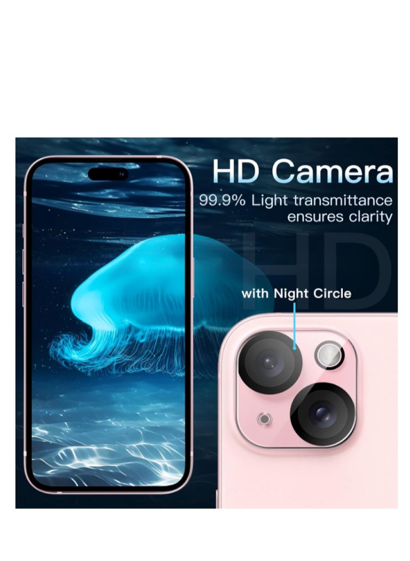 Generic - Camera lens for iPhone 15 6.1 inch and iPhone 15 Plus 6.7 inch, 9 hardness tempered protective glass, anti-scratch, suitable for case, does not affect movie shots, transparent HD - Image 1