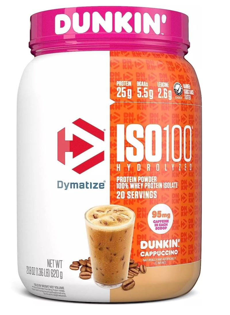 Dymatize - Dunkin' Cappuccino Flavor Whey Protein Isolate - ISO 100 - 20 Servings - Image 1