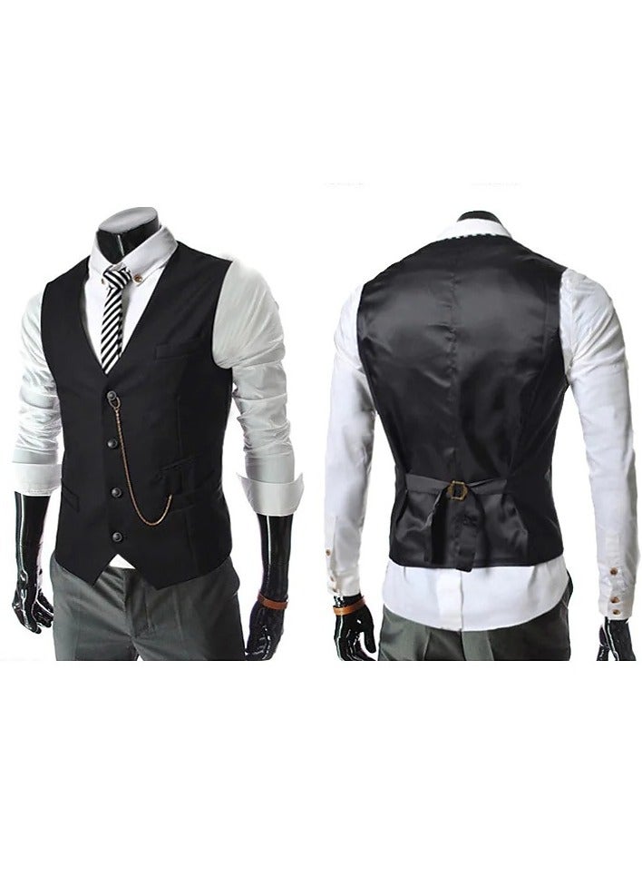 KUYING New men's Retro V-Neck Fake Two Piece Vest  - Image 1