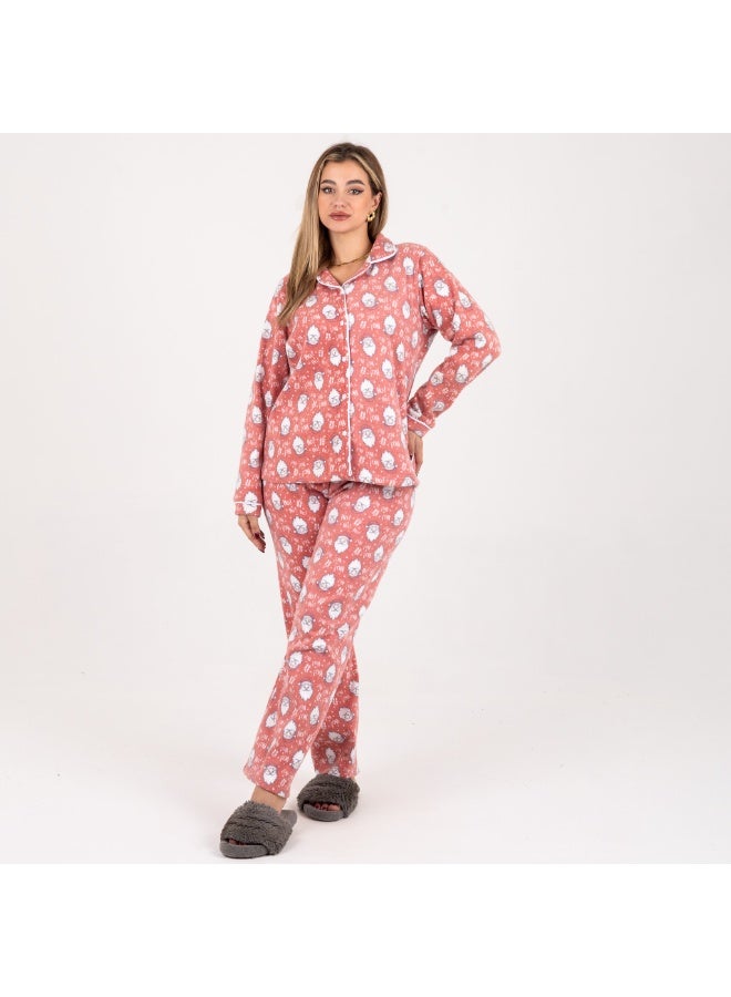 zecotex  "Cozy Winter" Polar Fleece Pajama Set with Fun Character Print - Available up to 3XL - Image 3
