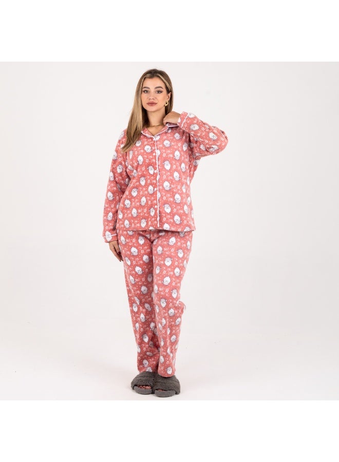 zecotex  "Cozy Winter" Polar Fleece Pajama Set with Fun Character Print - Available up to 3XL - Image 5