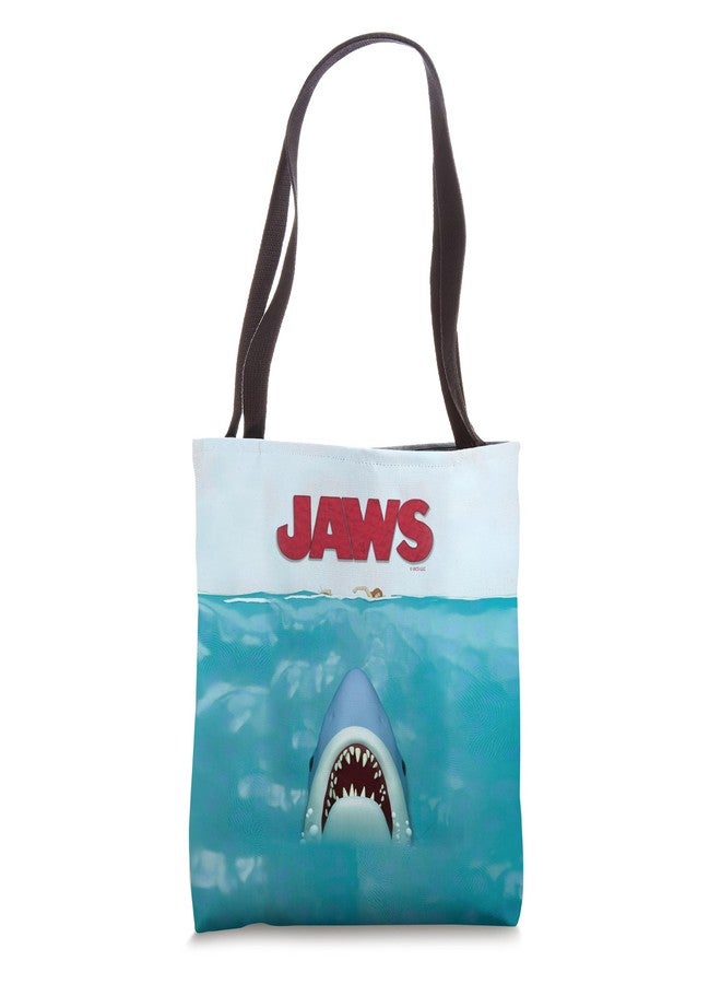 Jaws 50th Anniversary Poster 3D Style Front & Back Tote Bag - Image 1