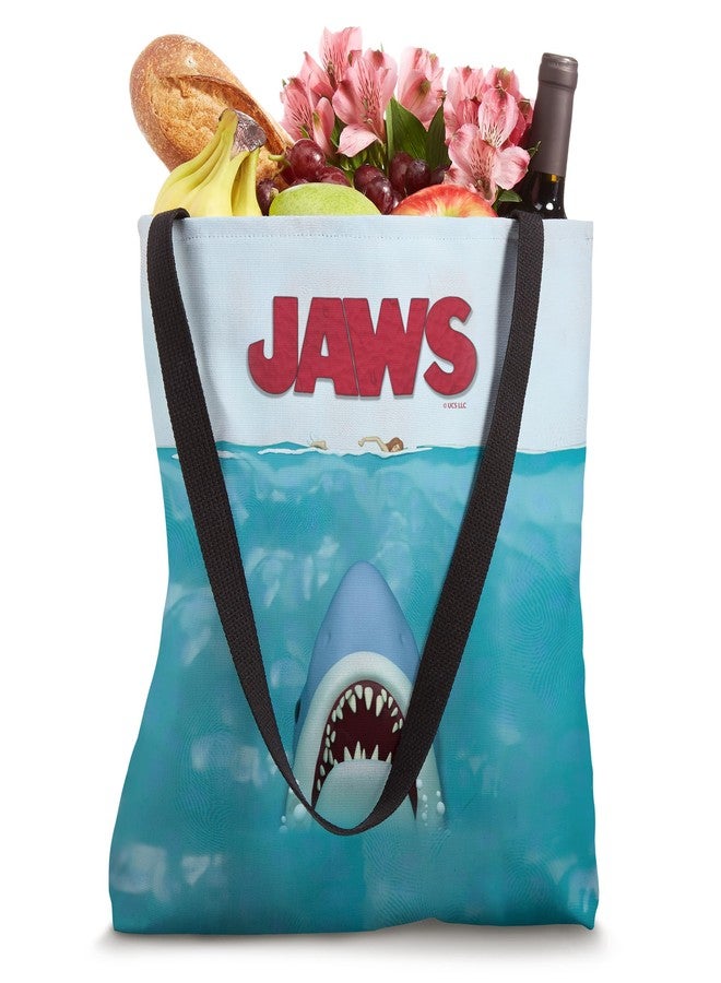 Jaws 50th Anniversary Poster 3D Style Front & Back Tote Bag - Image 4