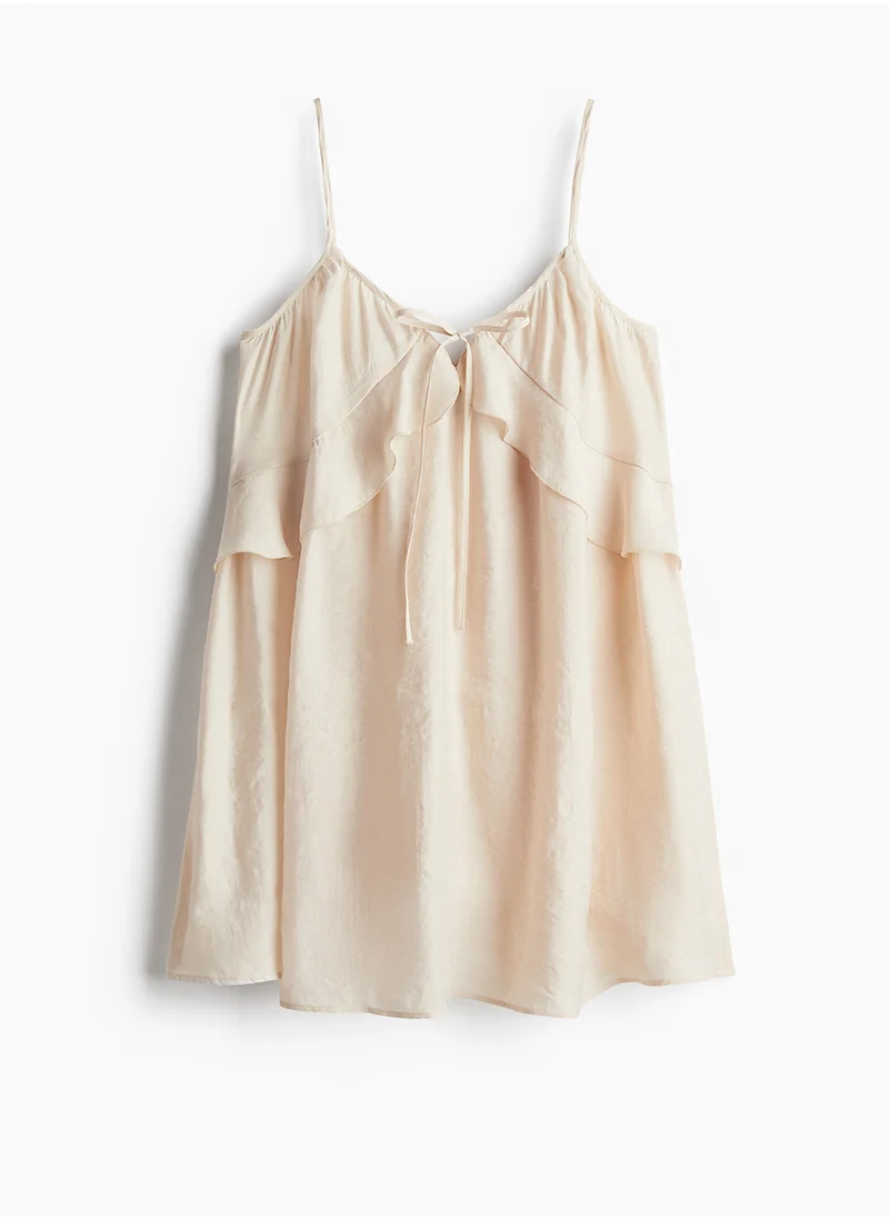 H&M Modal-Blend Flounce-Trimmed Dress