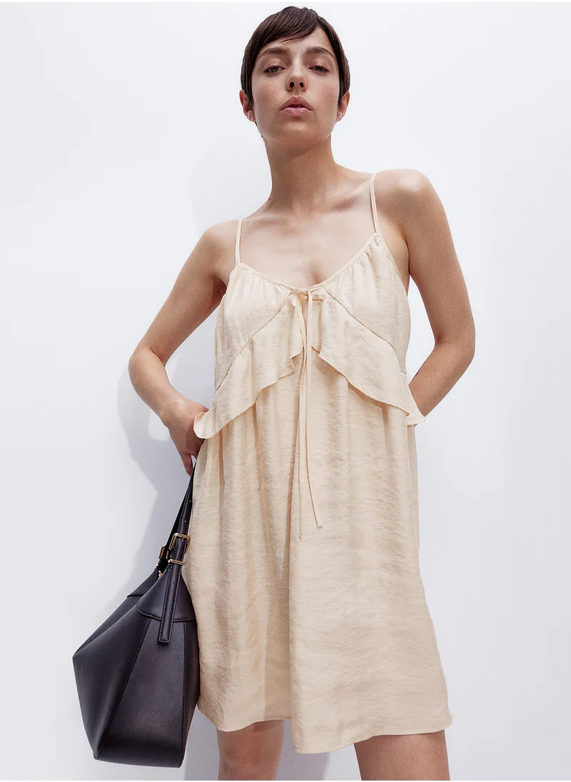 H&M Modal-Blend Flounce-Trimmed Dress