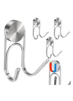 Y&D U Shape Strong Magnetic Hooks, Heavy Duty 304 Stainless Steel Hanging Hooks for Indoor Outdoor Hanging, Refrigerator, Grill, Kitchen (4 Pcs - 1.0in-2 40Lbs)  - Image 1