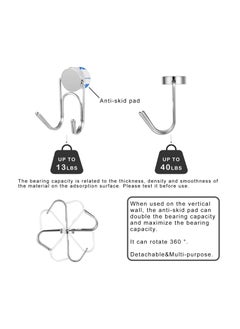 Y&D U Shape Strong Magnetic Hooks, Heavy Duty 304 Stainless Steel Hanging Hooks for Indoor Outdoor Hanging, Refrigerator, Grill, Kitchen (4 Pcs - 1.0in-2 40Lbs)  - Image 5