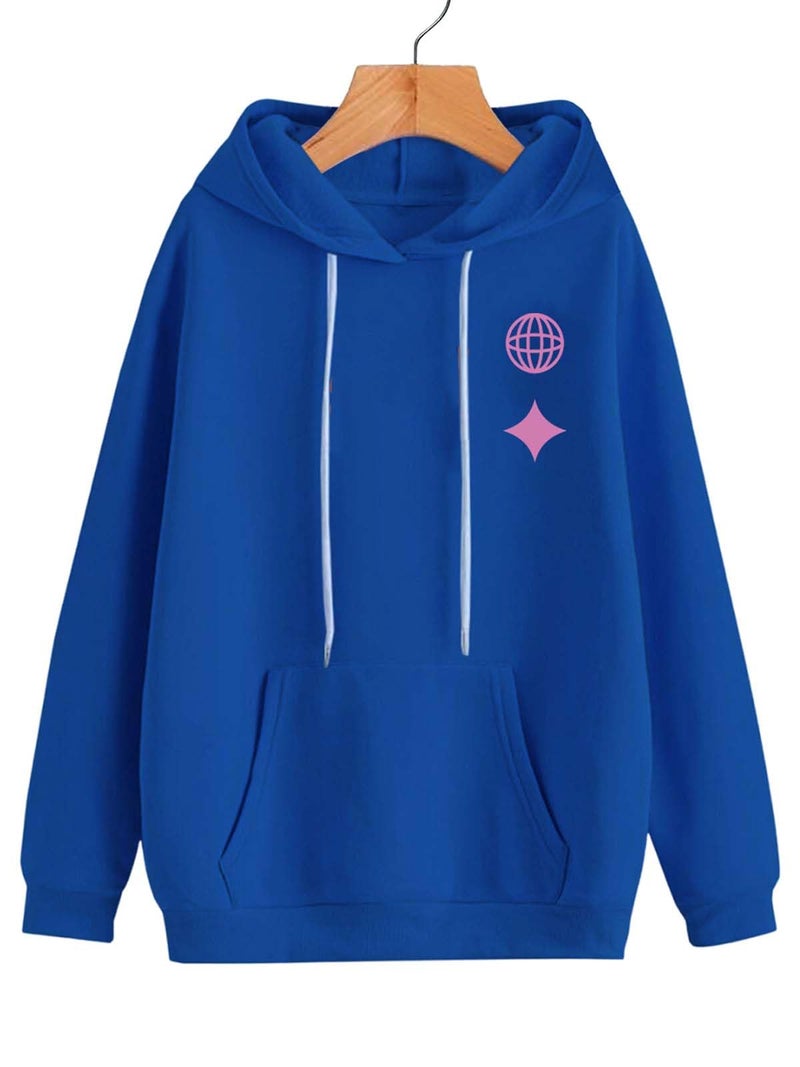 Veirdo Cotton Fleece Regular Fit Hooded Sweatshirt Full Sleeves Dimension Back Graphic Printed Jumper Blue Sweatshirt for Men (W_05_Dimension_N_2XL) - Image 3