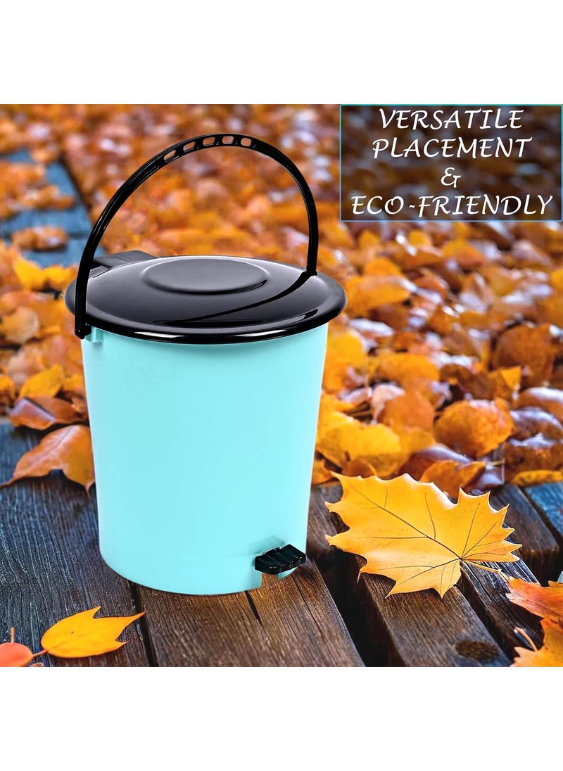 Urbane Home - Urbane Home Pack of 2 Pedal Dustbin Garbage Bin Dustbin with Lid Dustbin for KitchenBathroom Wet Dry Waste Bin Black Dhakkan Trash Can Green Pink - Image 1