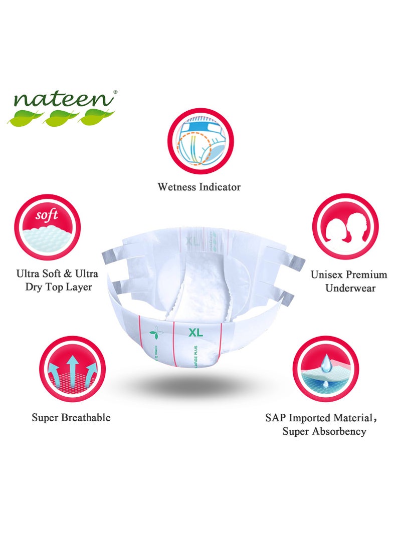 nateen - Nateen Combi Plus Incontinence Adult Diaper, XXL,Waist Size 160-210cm,10 Count Adult Diapers,With Super Absorbent Layer,Leak Guard,Disposable Underwear for Men&Women-3500ml Absorbency. - Image 1