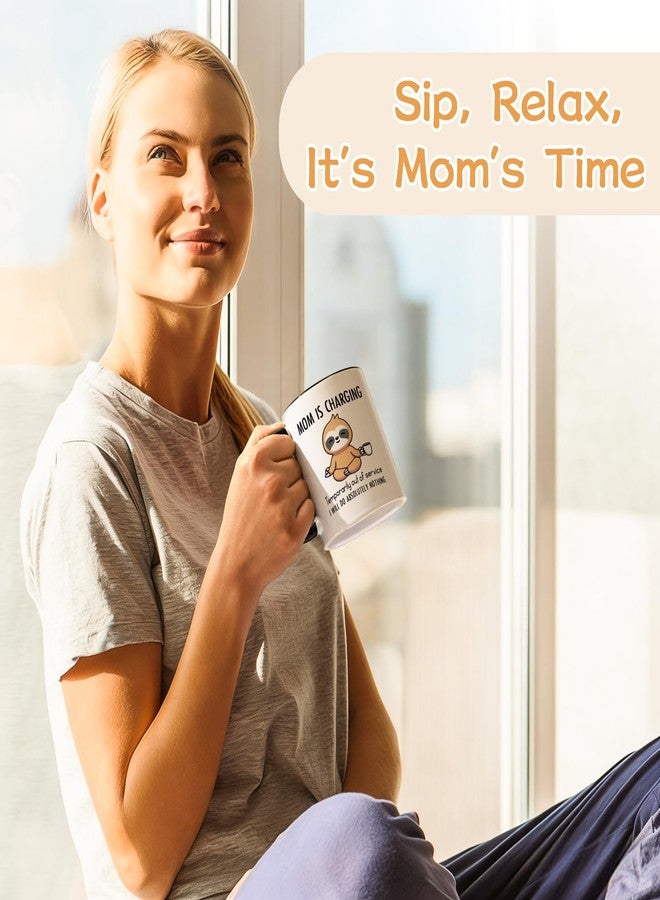 Cabtnca Mothers Day Mug 11 Oz, Mom Is Charging Temporarily out of Service, Mothers Day Gifts Coffee Cup from Daughter Son, Christmas Birthday Sloth Gift for Mom - Image 3