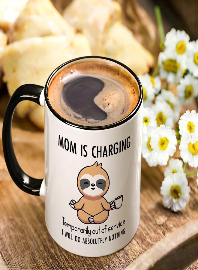 Cabtnca Mothers Day Mug 11 Oz, Mom Is Charging Temporarily out of Service, Mothers Day Gifts Coffee Cup from Daughter Son, Christmas Birthday Sloth Gift for Mom - Image 2